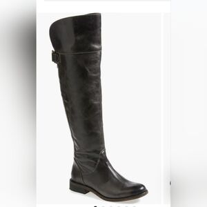 hinge Black Tall Riding Boots Knee-High Buckle Ankle Booties
